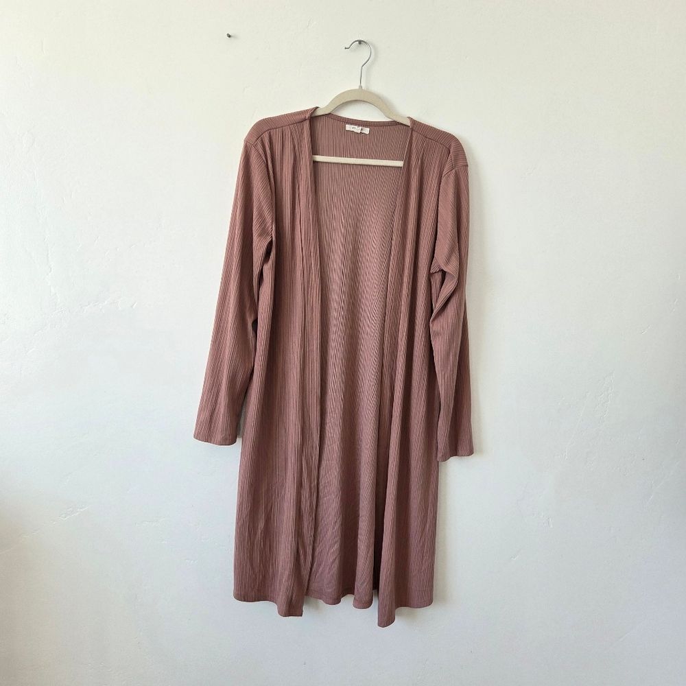Maurices Dusty Rose Pink Duster Cardigan Topper Casual Loungewear Longline M